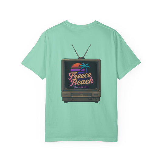 Freece Beach Graphic T-Shirt - Retro TV Logo Tee