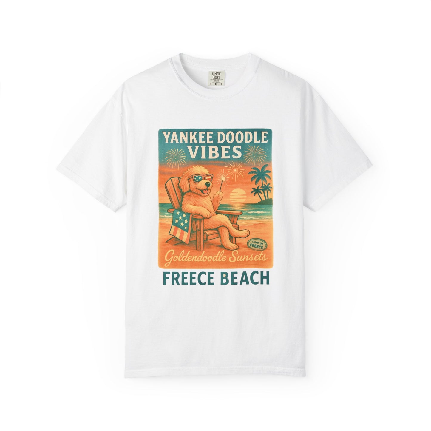 Freece Beach Goldendoodle Sunsets Tee