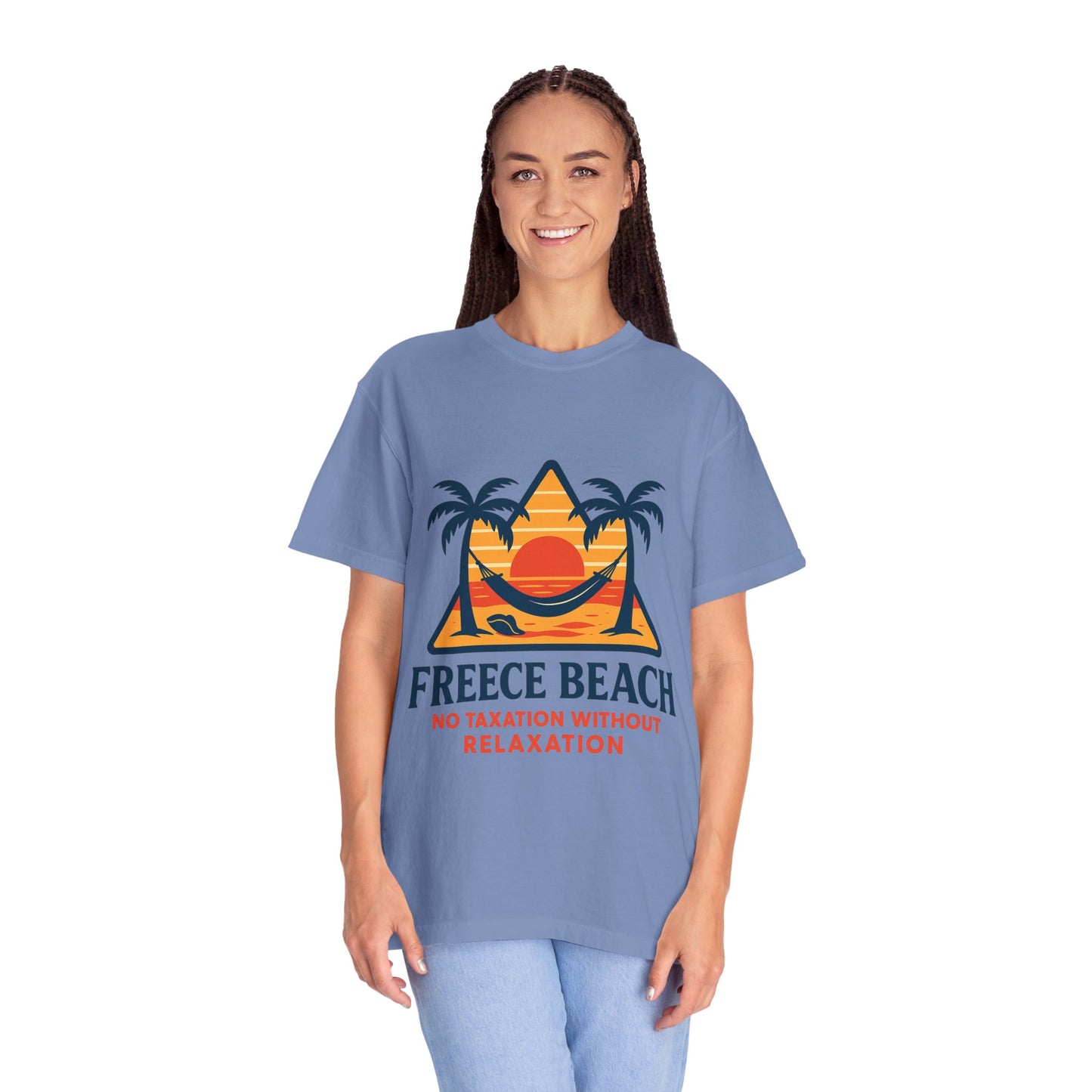 Freece Beach “No Taxation Without Relaxation” Sunset Tee