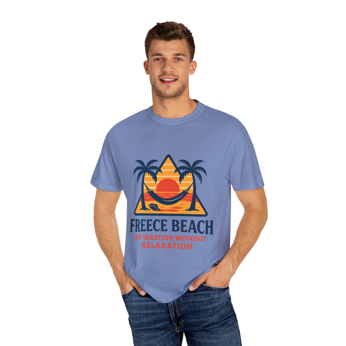 Freece Beach “No Taxation Without Relaxation” Sunset Tee
