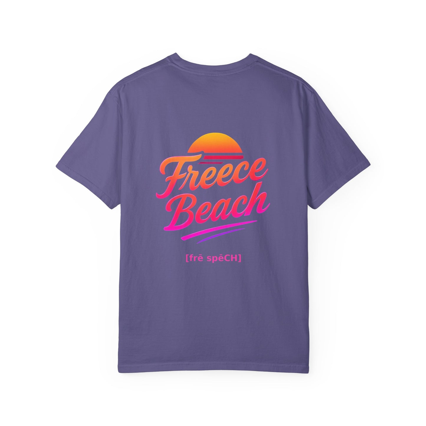 Freece Beach Graphic T-Shirt — Warm Neon Logo Tee