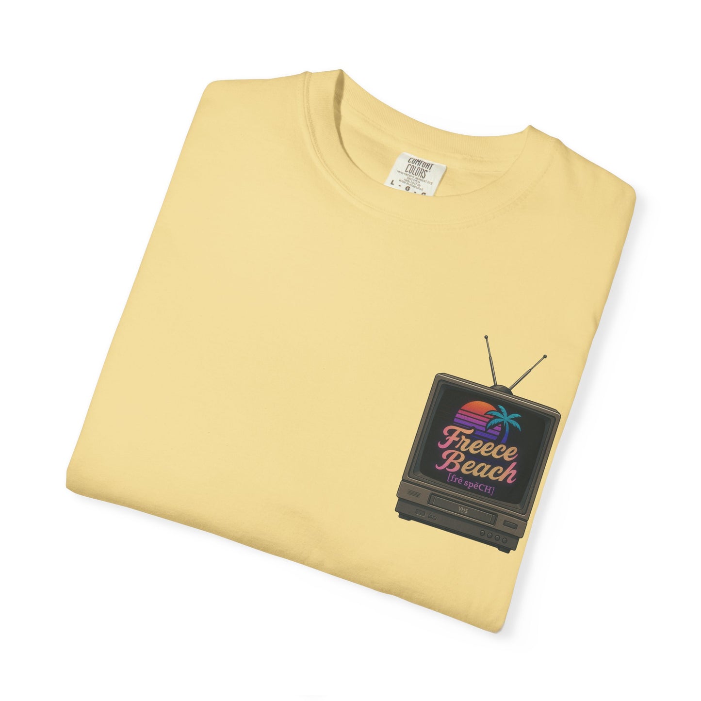 Freece Beach Graphic T-Shirt - Retro TV Logo Tee