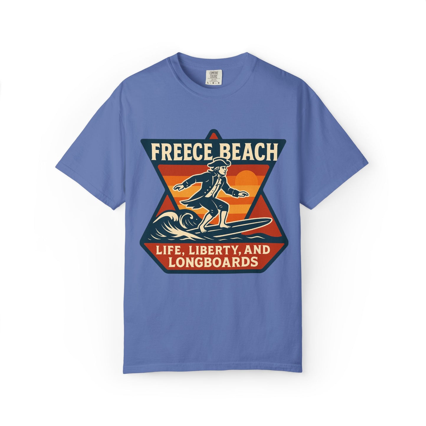 Freece Beach Graphic T-Shirt - Life, Liberty & Longboards