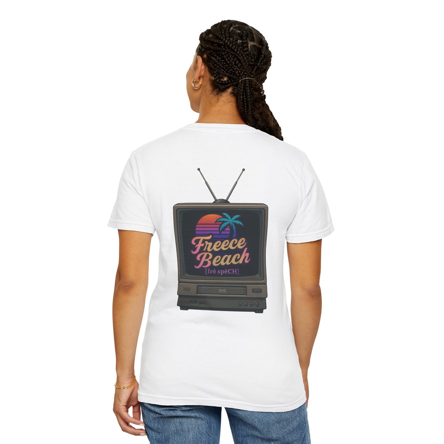 Vintage Beach TV Graphic Tee, Retro Style T-shirt