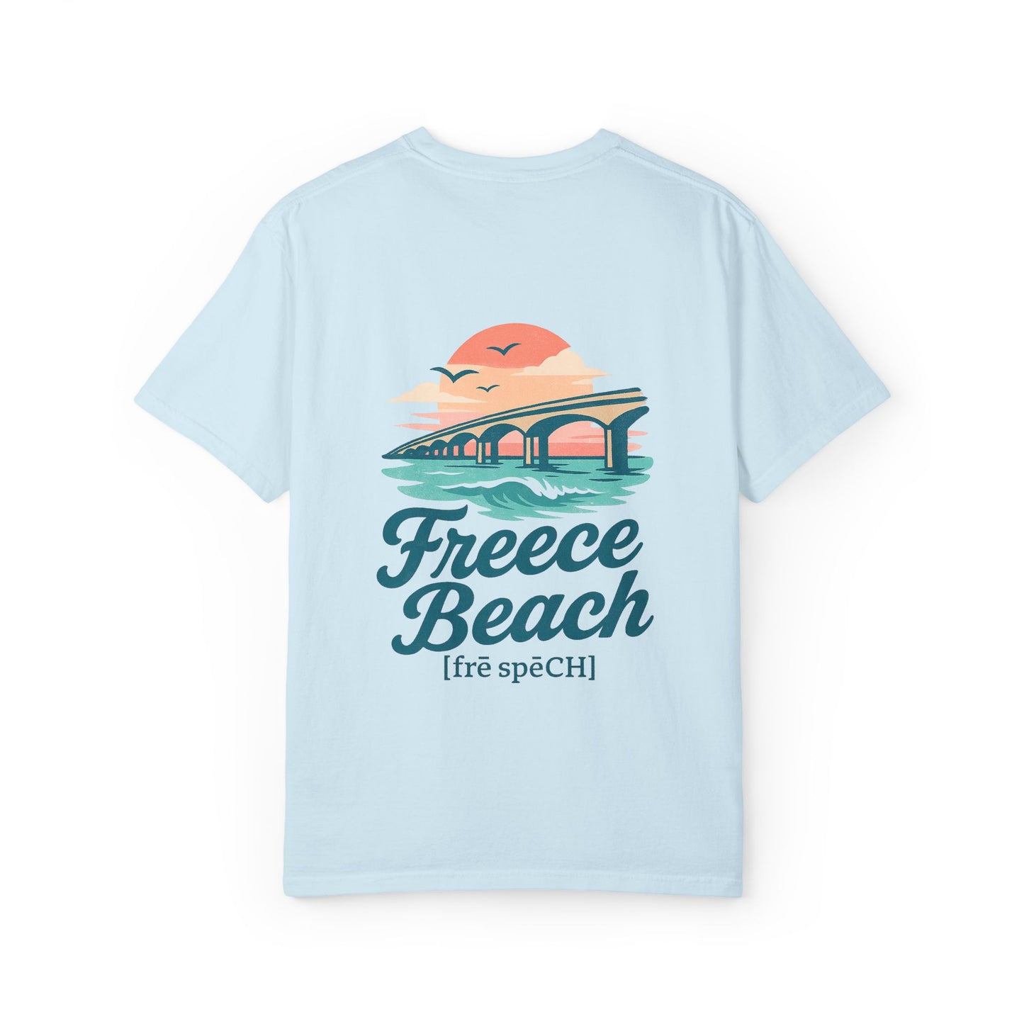 Freece Beach Graphic T-Shirt - Sunset Bridge Logo Tee