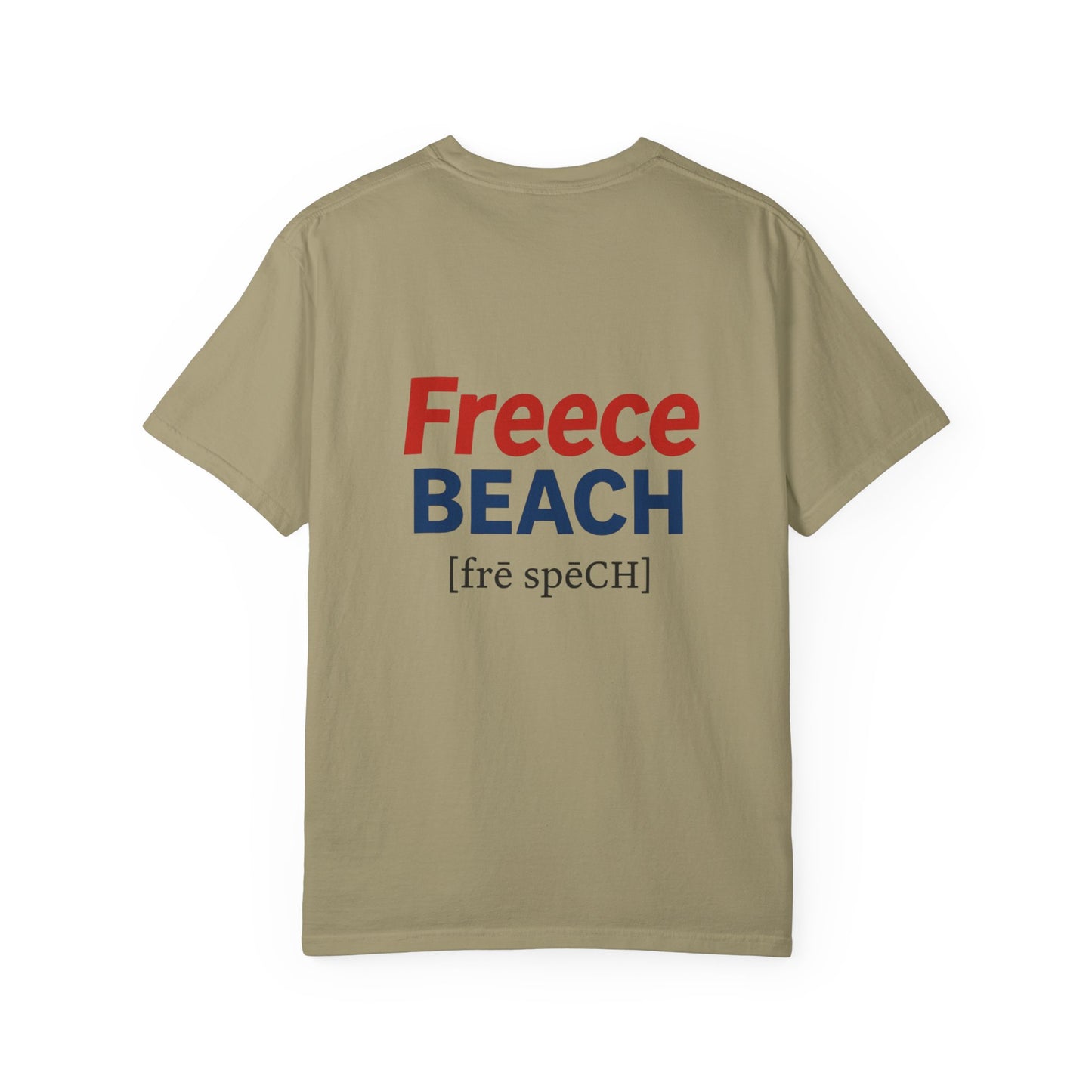 Freece Beach Graphic T-shirt - Bold Patriotic Logo