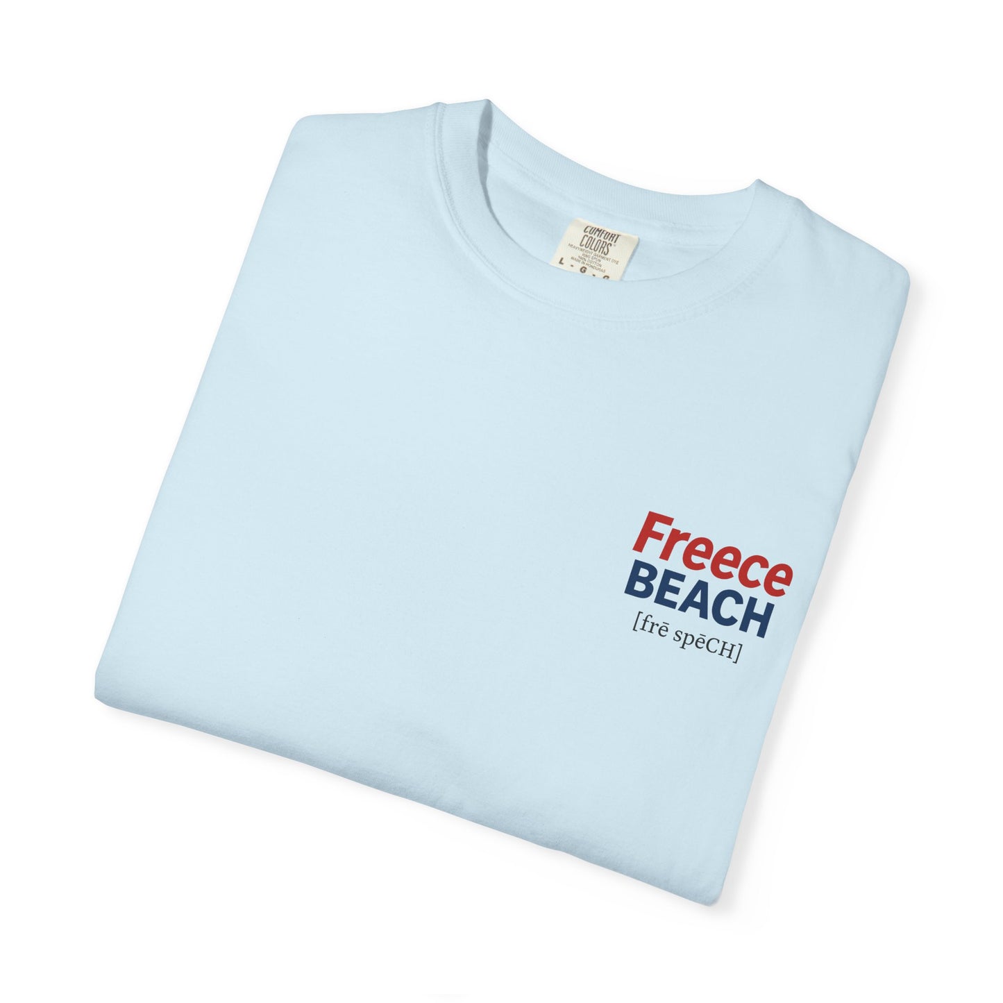 Freece Beach Graphic T-shirt - Bold Patriotic Logo