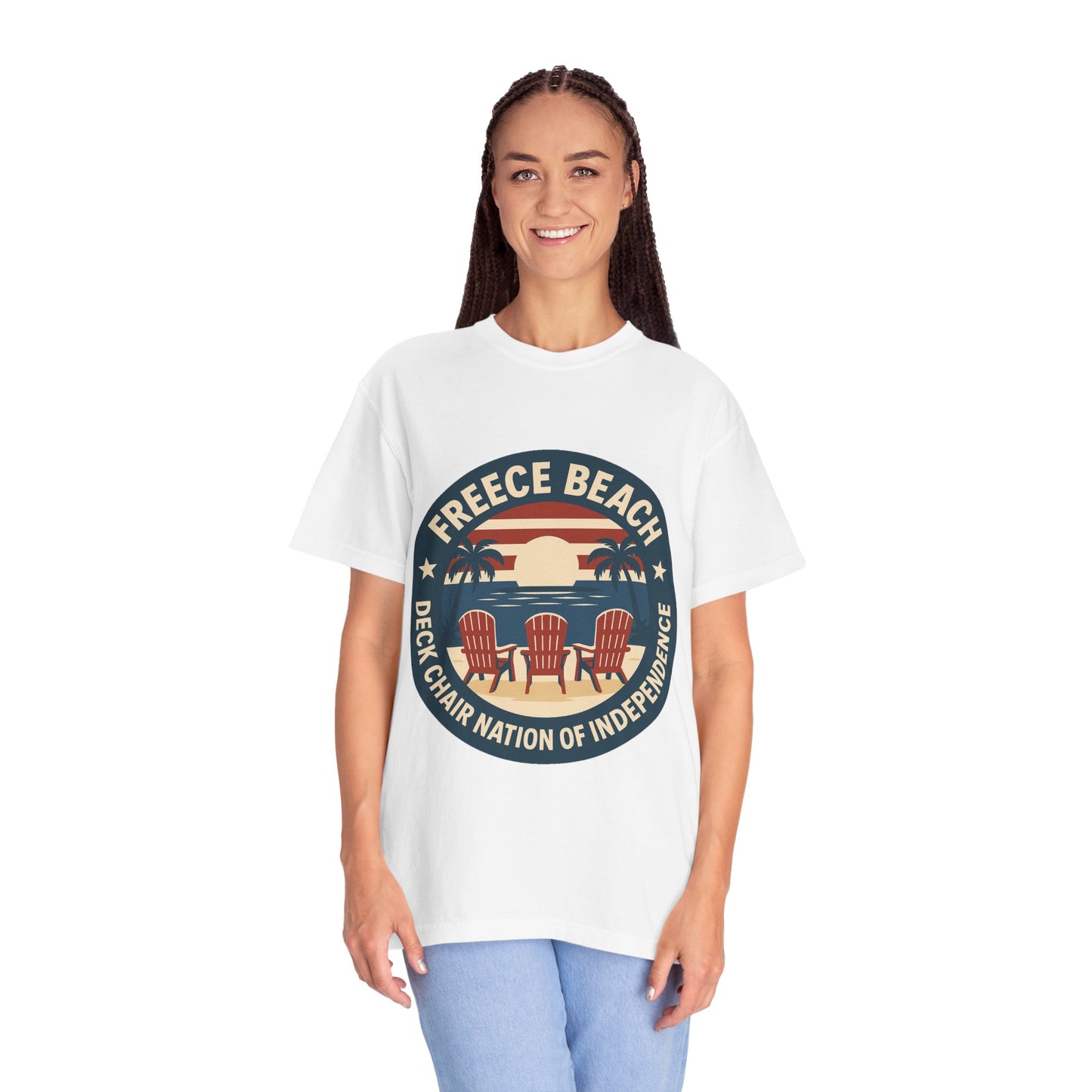 Freece Beach “Deck Chair Nation of Independence” Tee - Patriotic Edition