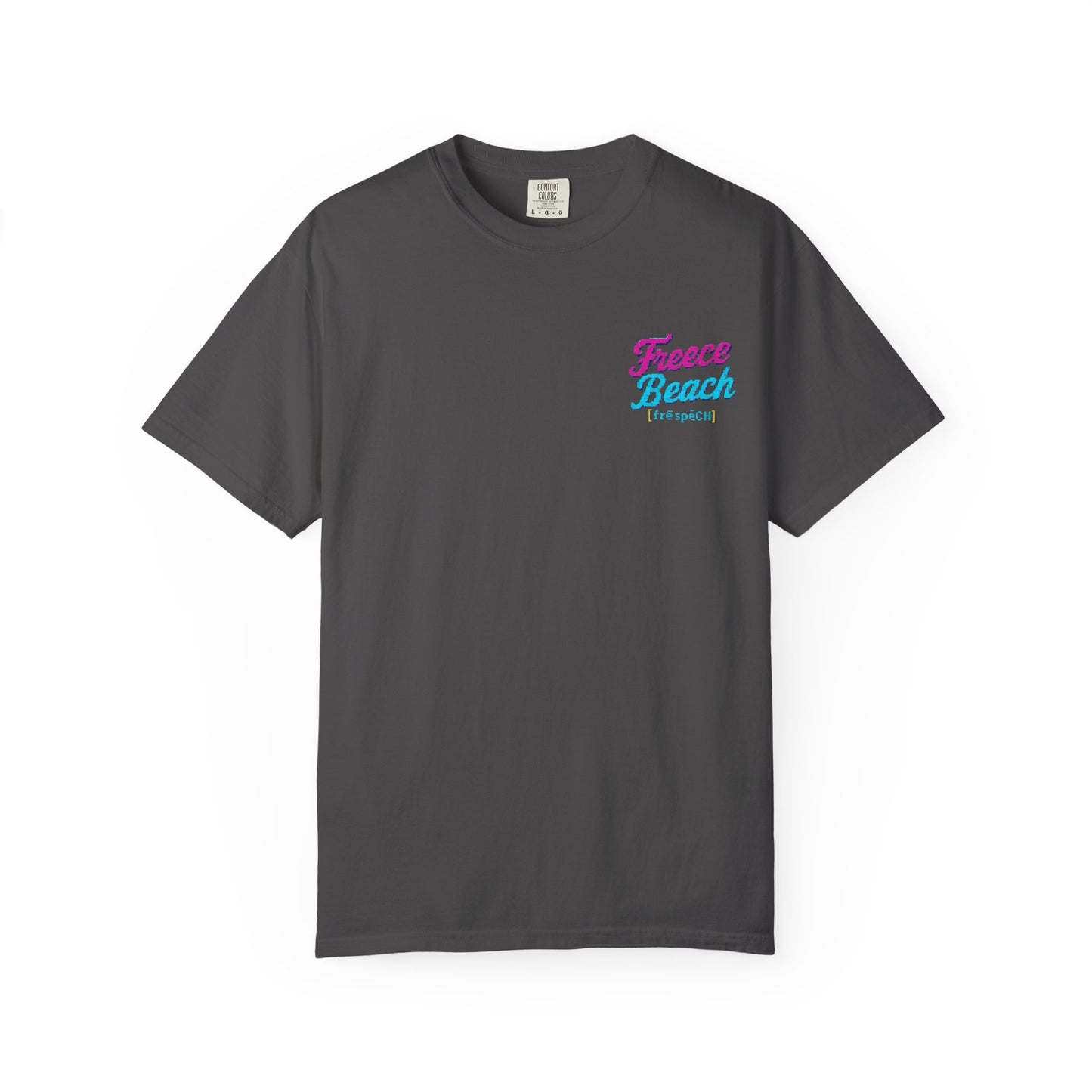 Freece Beach Graphic T-Shirt - Neon Retro Logo Tee