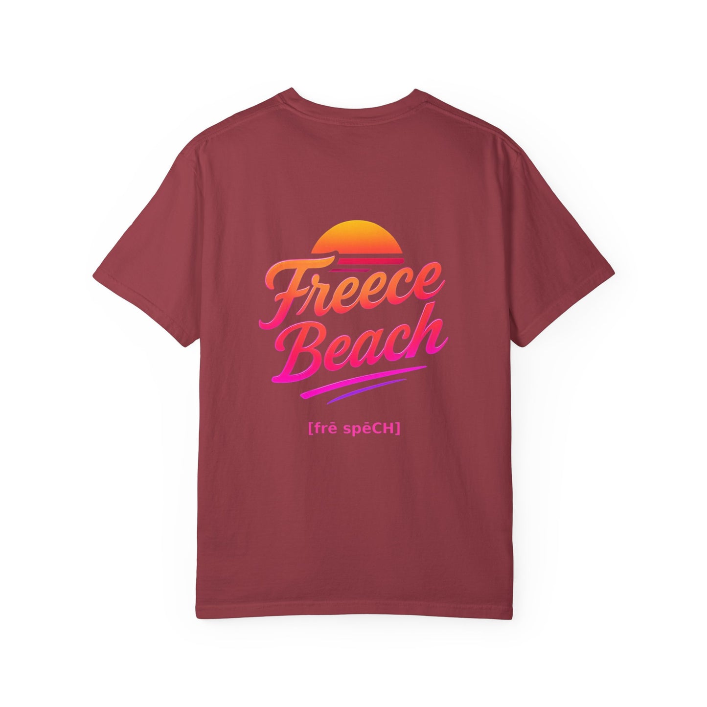 Freece Beach Graphic T-Shirt — Warm Neon Logo Tee