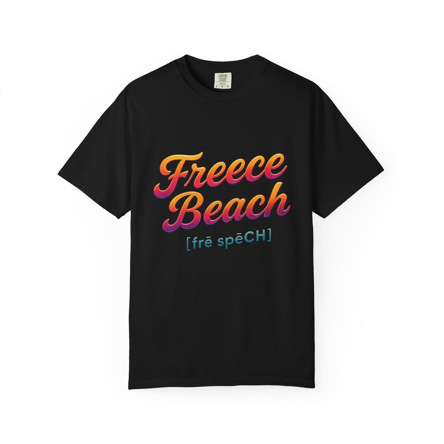 Freece Beach Graphic T‑Shirt — Neon Heat Logo Tee