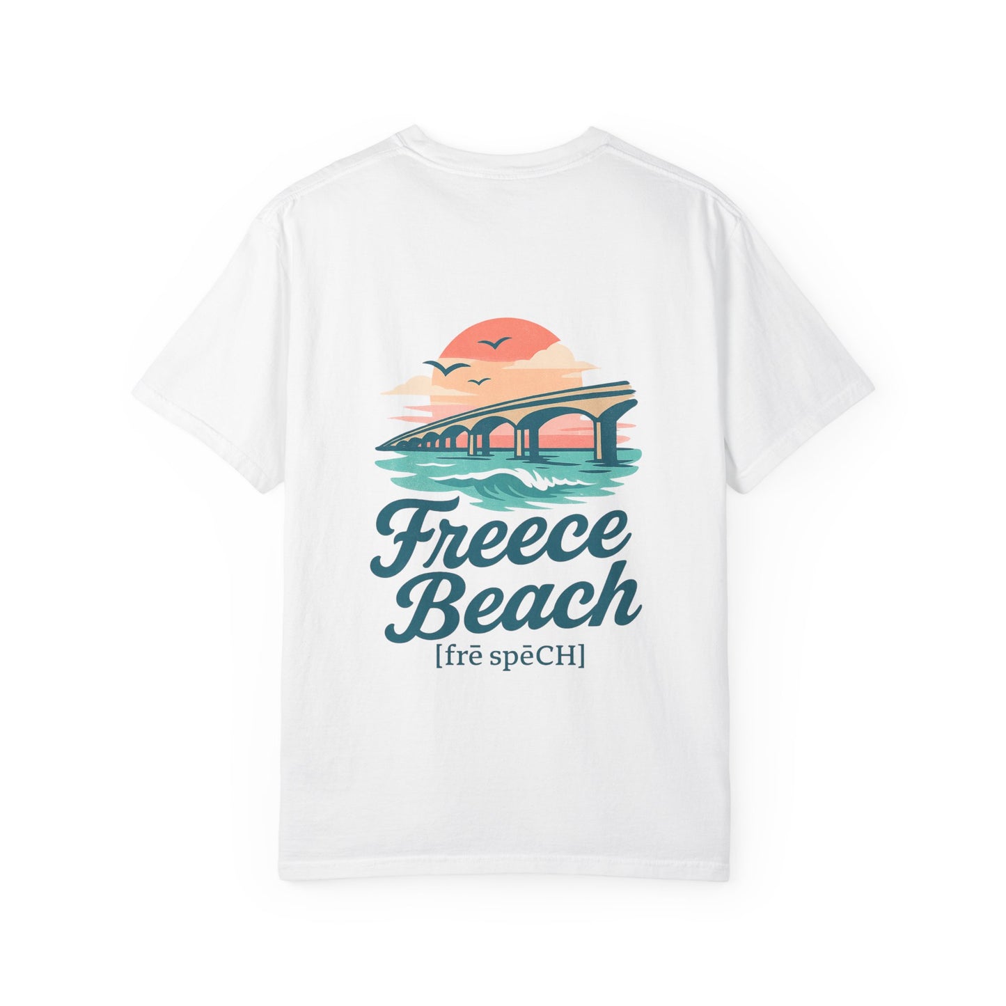 Freece Beach Graphic T-Shirt - Sunset Bridge Logo Tee