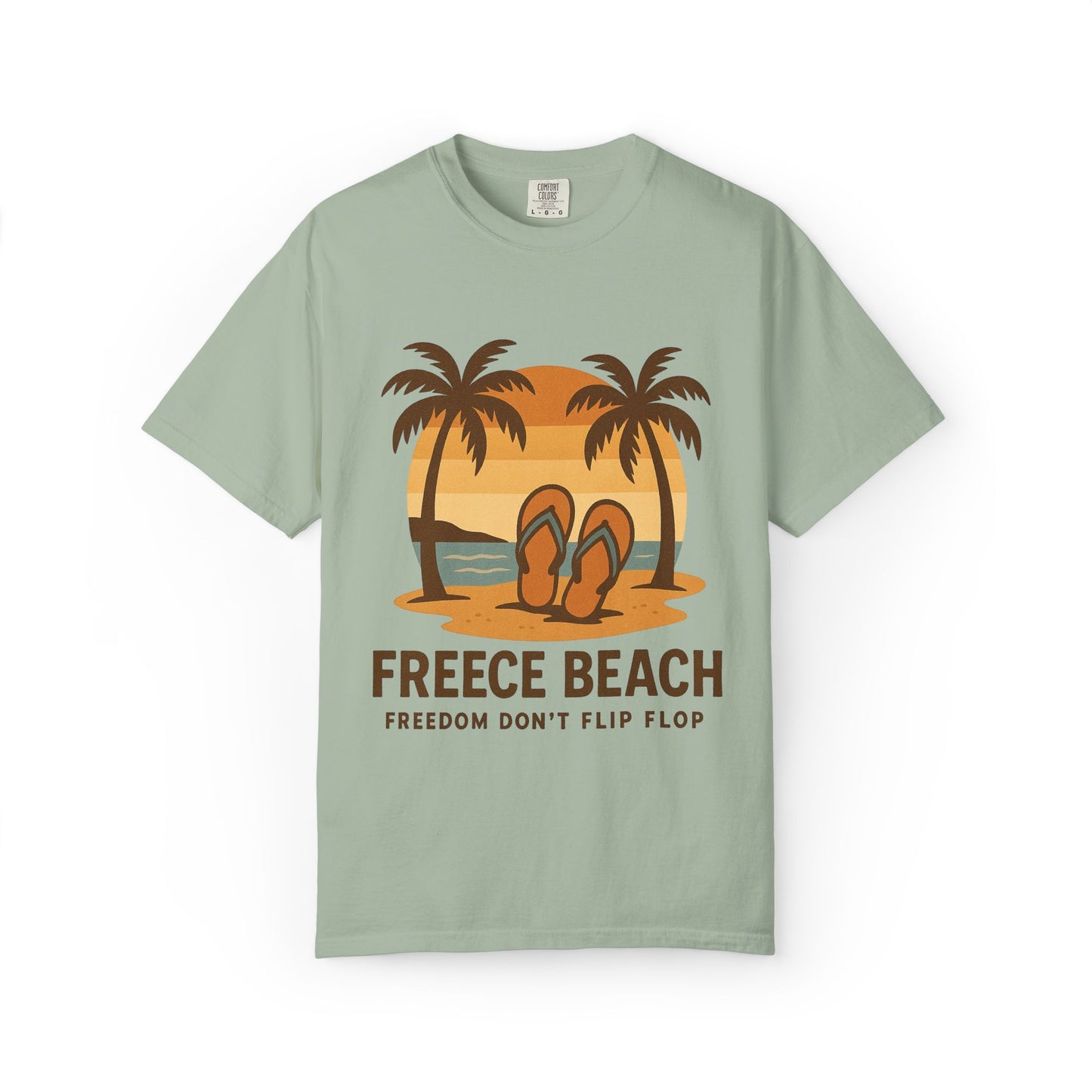Freece Beach Graphic T-Shirt - Freedom Don’t Flip Flop