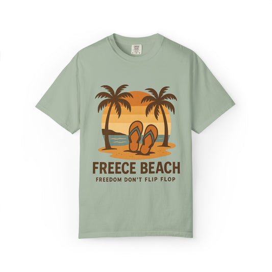 Freece Beach Graphic T-Shirt - Freedom Don’t Flip Flop