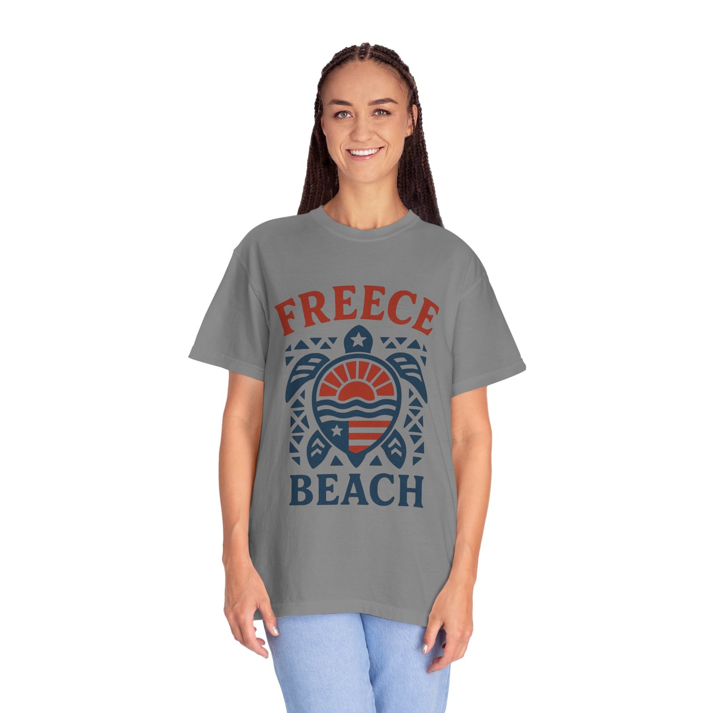 Freece Beach Tribal Turtle Tee – Patriotic Edition