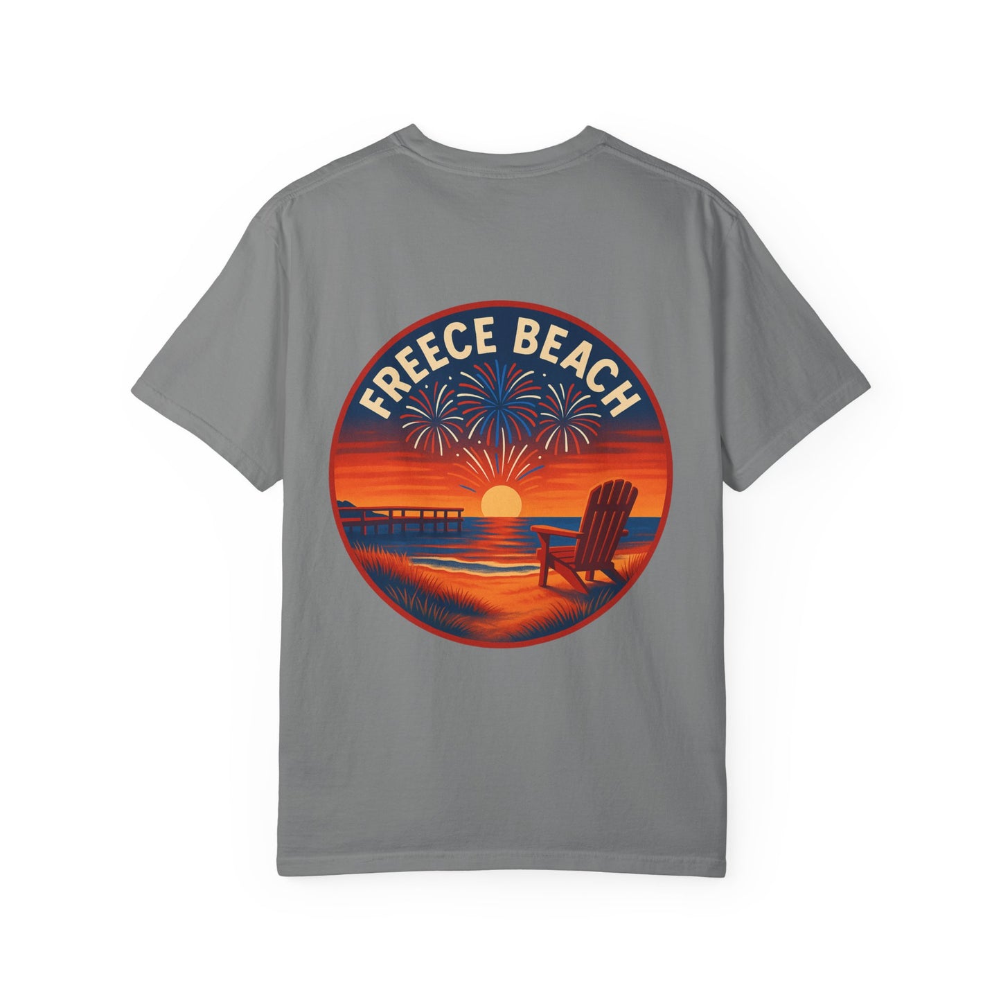 Freece Beach “Sunset & Sparks” Tee - Patriotic Edition