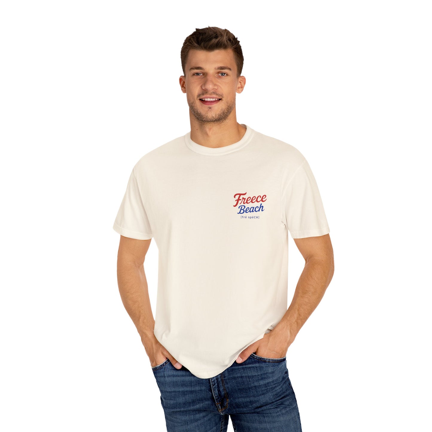 Freece Beach “Sunset & Sparks” Tee - Patriotic Edition