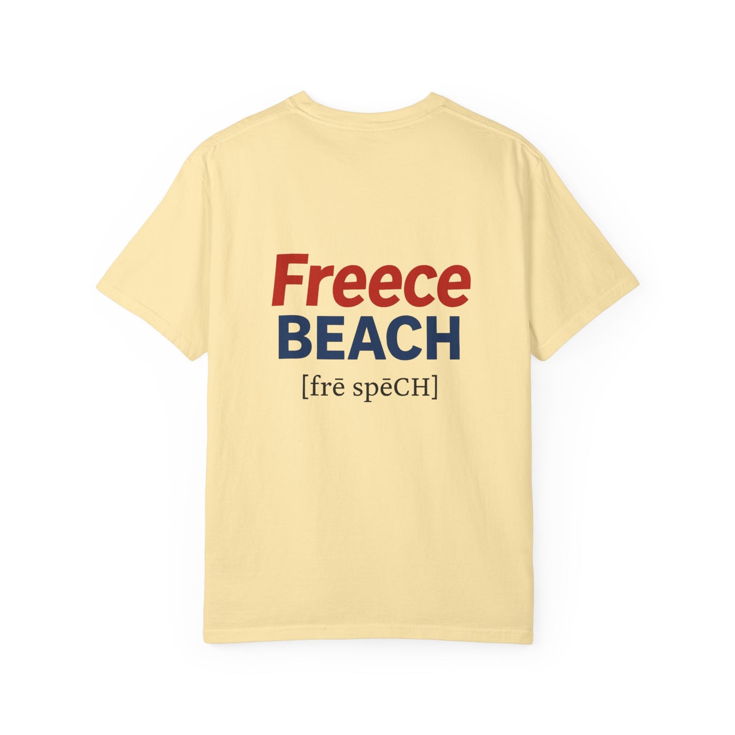 Freece Beach Graphic T-shirt - Bold Patriotic Logo