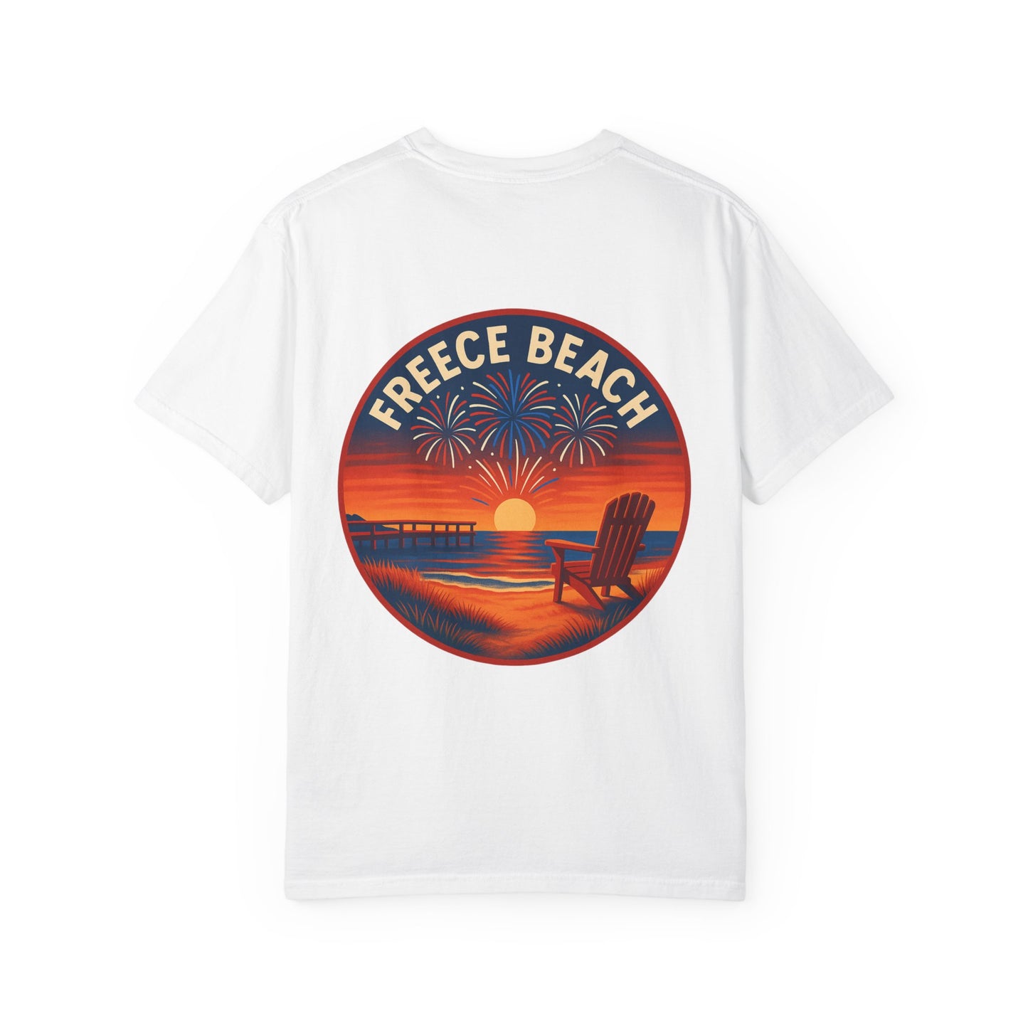 Freece Beach “Sunset & Sparks” Tee - Patriotic Edition
