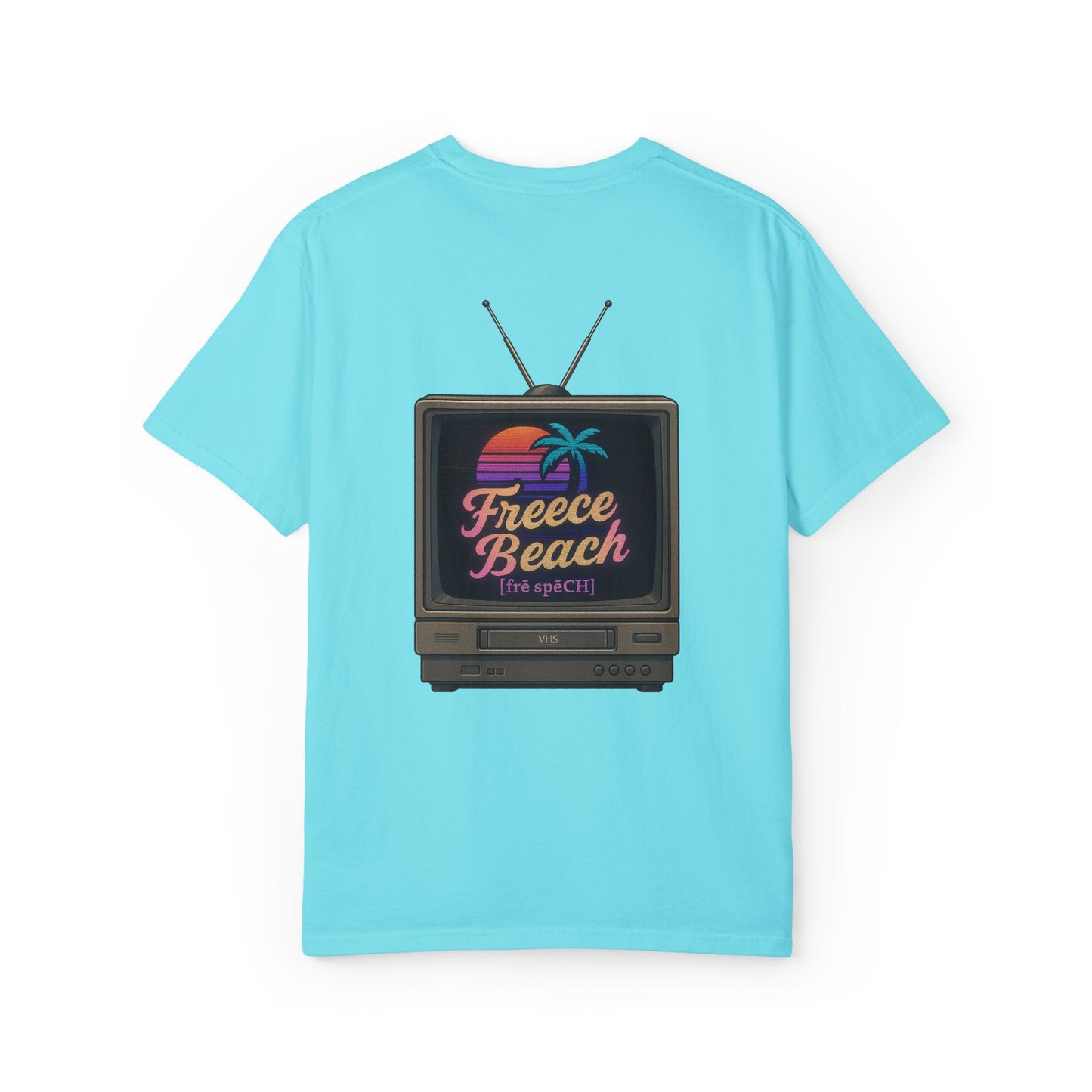 Freece Beach Graphic T-Shirt - Retro TV Logo Tee