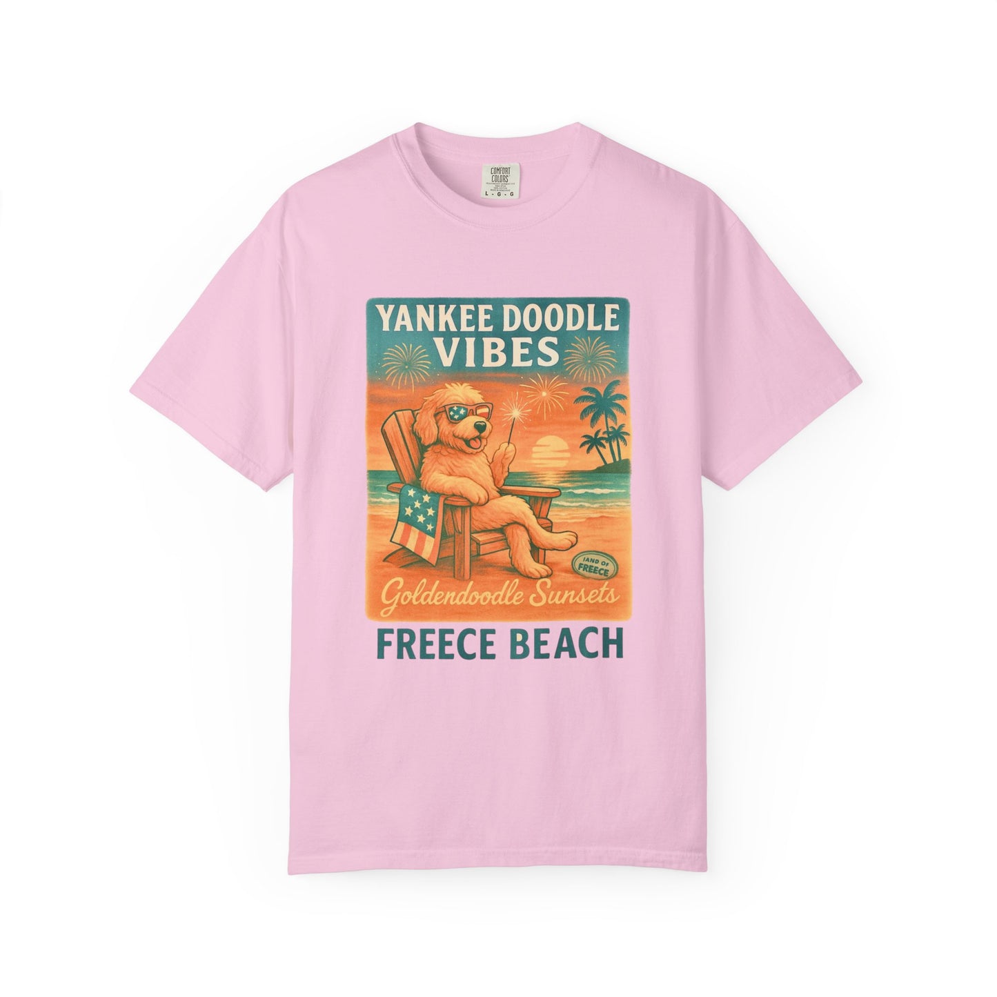 Freece Beach Goldendoodle Sunsets Tee