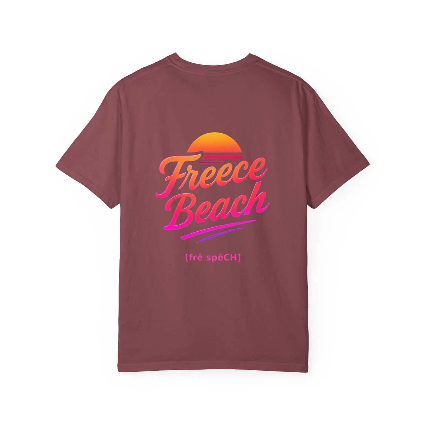 Freece Beach Graphic T-Shirt — Warm Neon Logo Tee