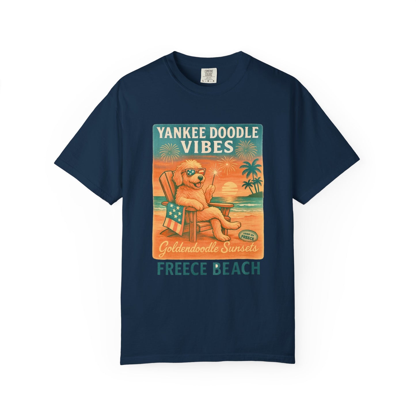 Freece Beach Goldendoodle Sunsets Tee