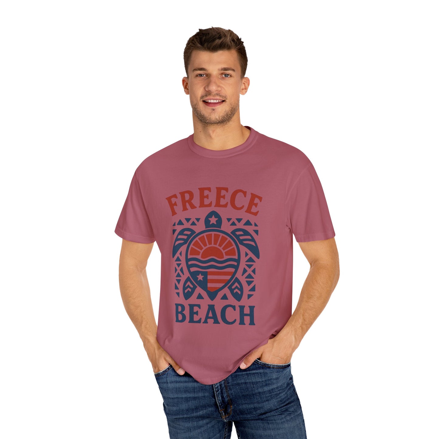 Freece Beach Tribal Turtle Tee – Patriotic Edition