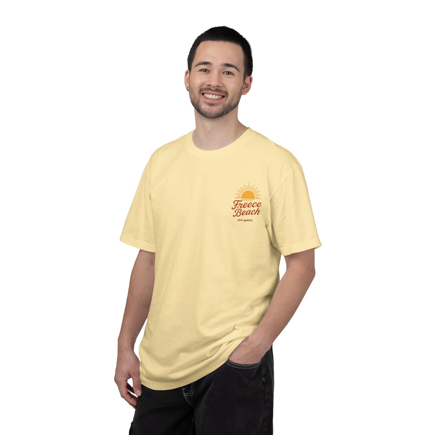 Freece Beach Graphic T-Shirt - Simple Sun Logo Tee
