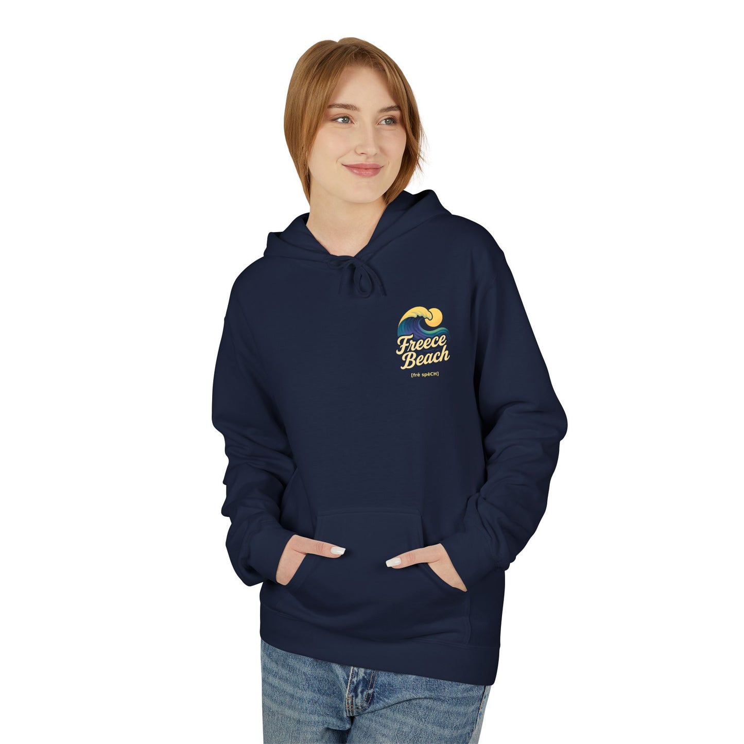 Freece Beach Hoodie - Midnight Wave Logo Pullover