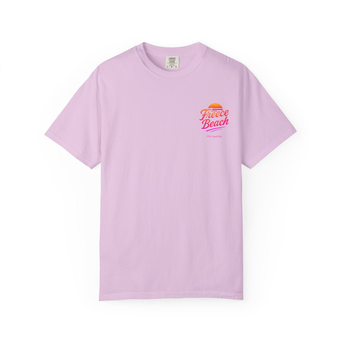 Freece Beach Graphic T-Shirt — Warm Neon Logo Tee