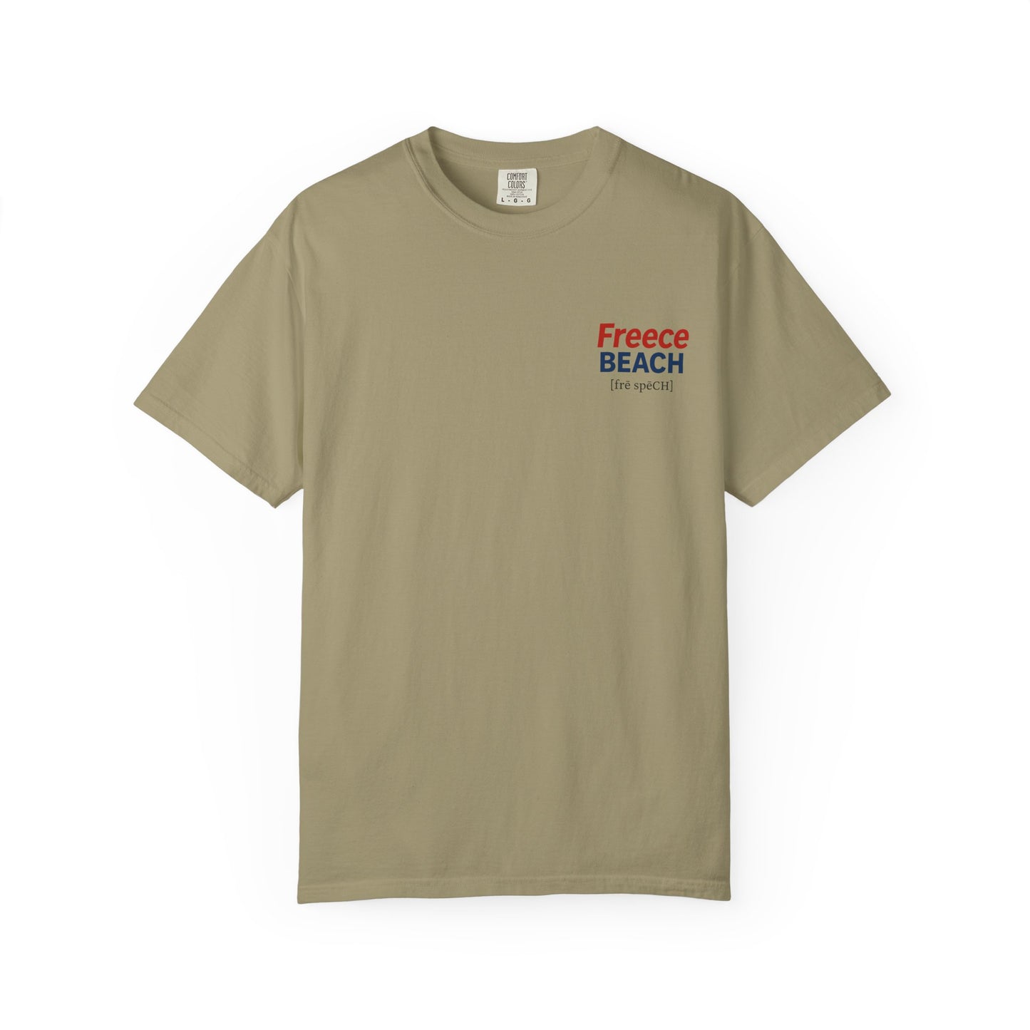Freece Beach Graphic T-shirt - Bold Patriotic Logo
