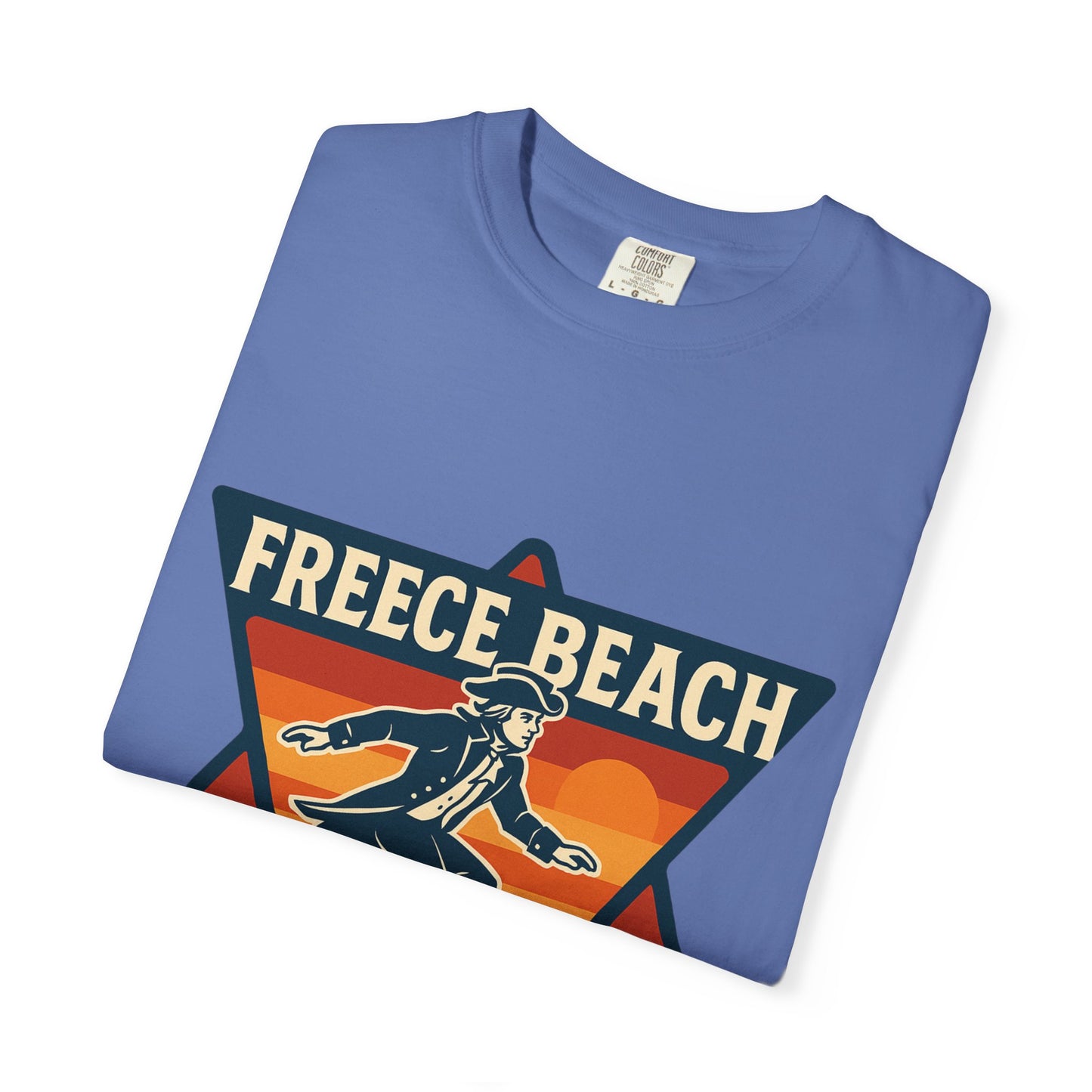 Freece Beach Life, Liberty & Longboards Surfer Tee – Patriotic Edition