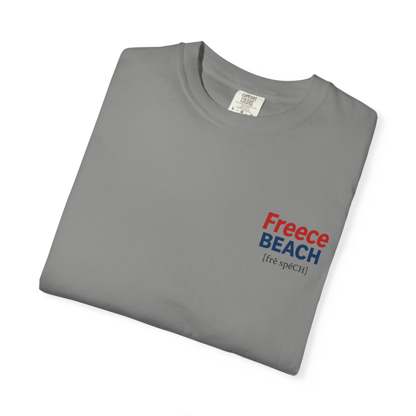 Freece Beach Graphic T-shirt - Bold Patriotic Logo