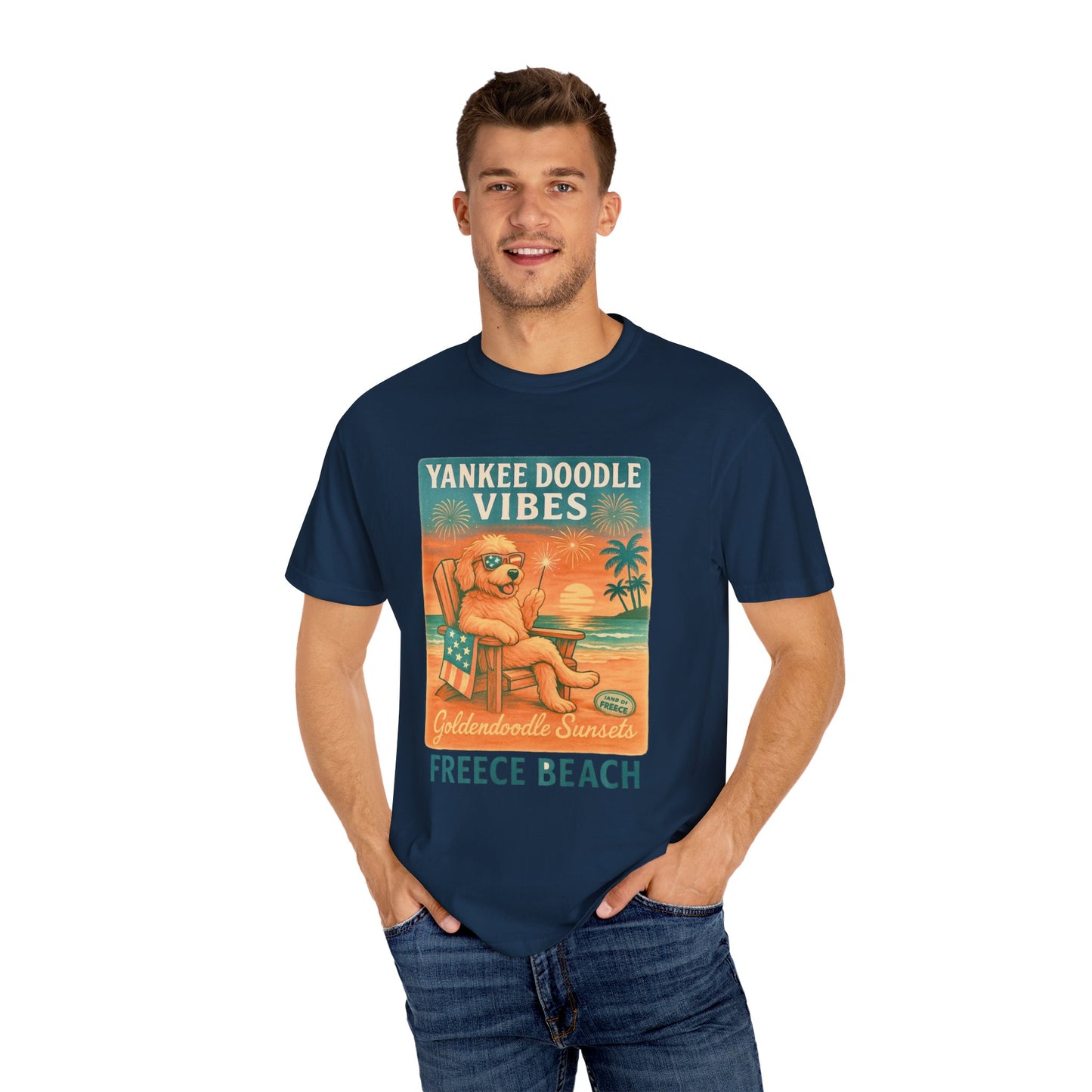 Freece Beach Goldendoodle Sunsets Tee