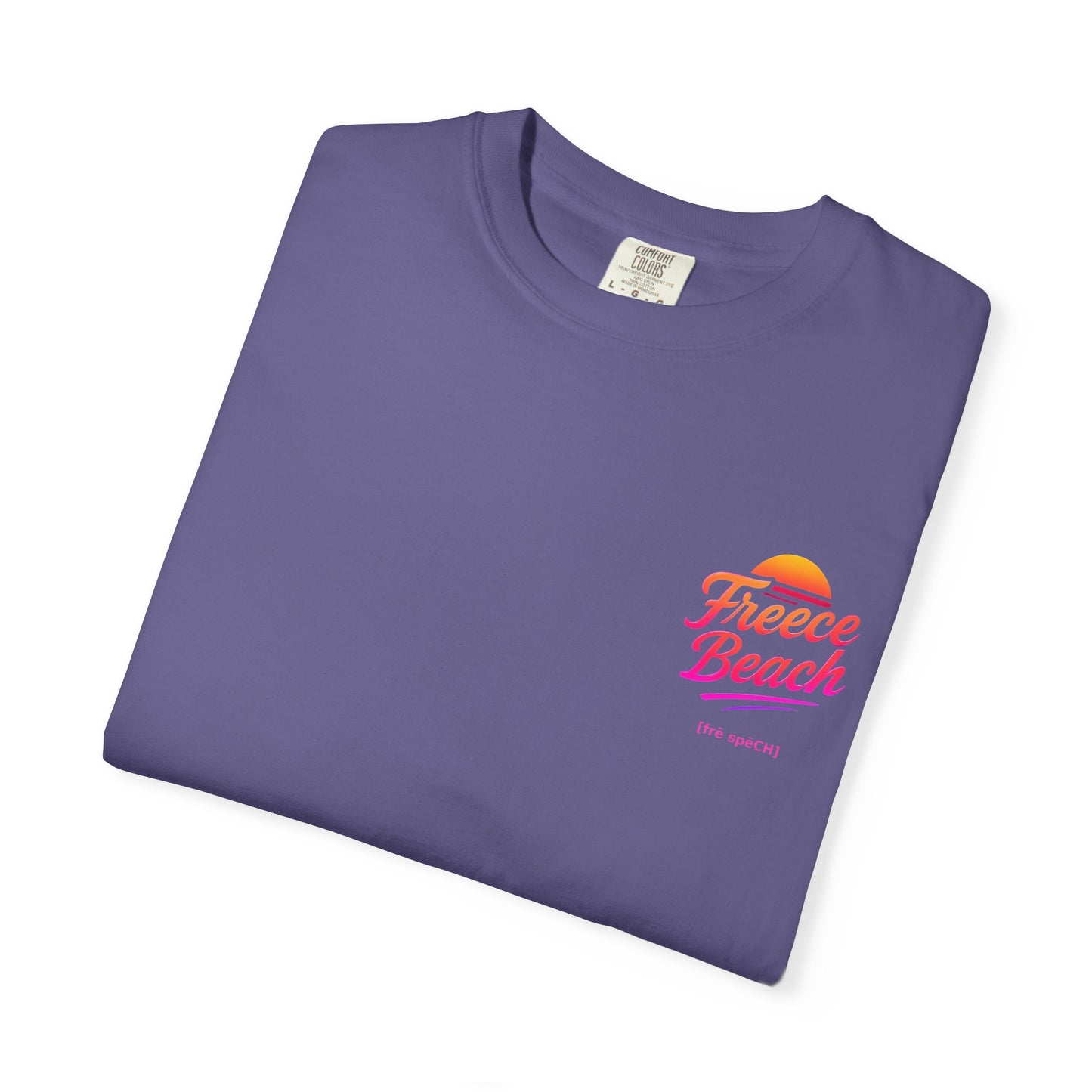 Freece Beach Graphic T-Shirt — Warm Neon Logo Tee