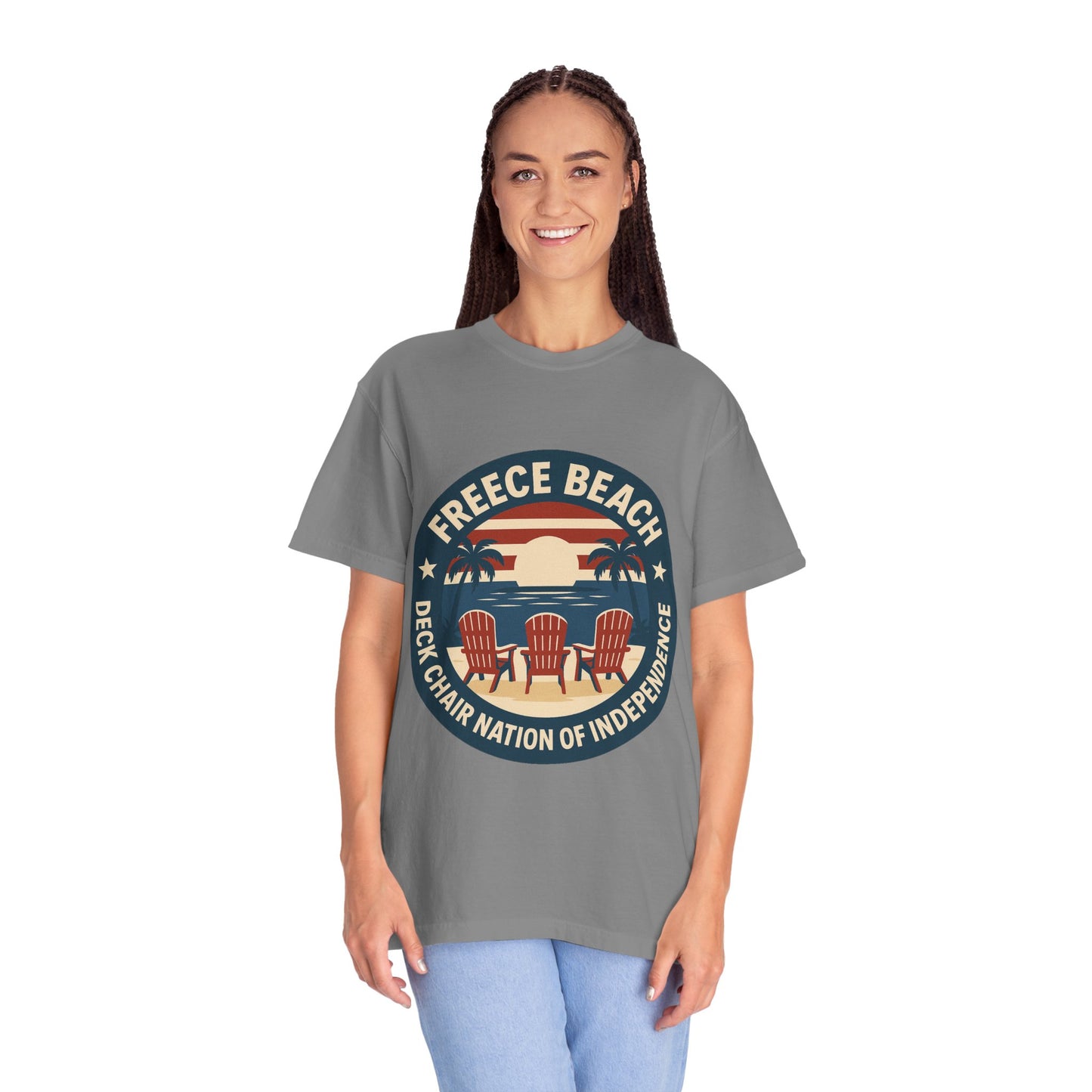Freece Beach “Deck Chair Nation of Independence” Tee - Patriotic Edition