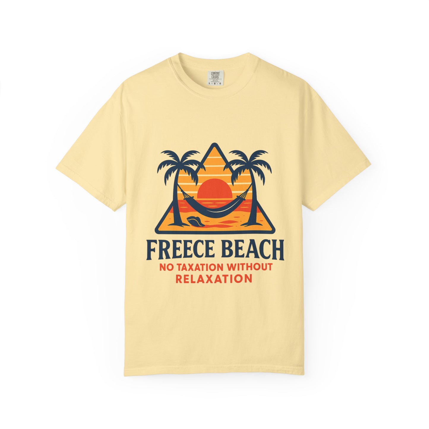 Freece Beach “No Taxation Without Relaxation” Sunset Tee