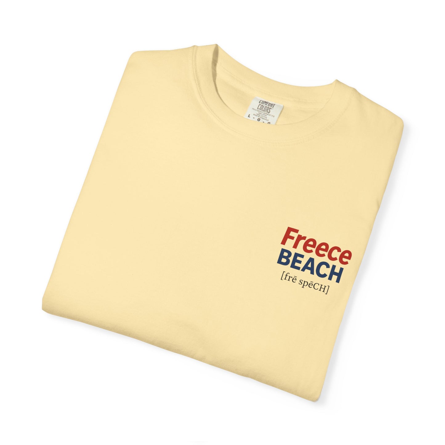 Freece Beach Graphic T-shirt - Bold Patriotic Logo