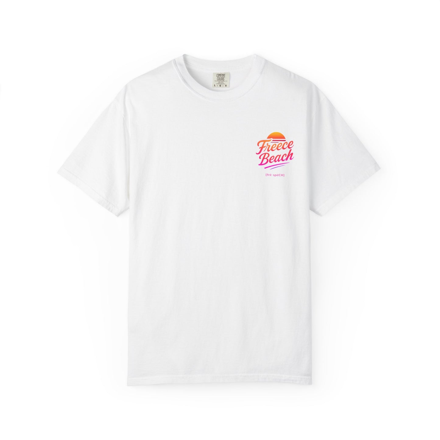 Freece Beach Graphic T-Shirt — Warm Neon Logo Tee