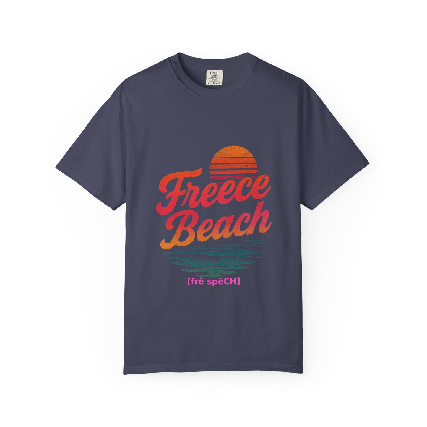 Sunset Fleece Beach Retro Vibe Tee