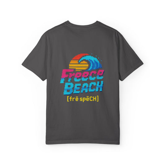 Freece Beach Graphic T-Shirt - Neon Retro Logo Tee