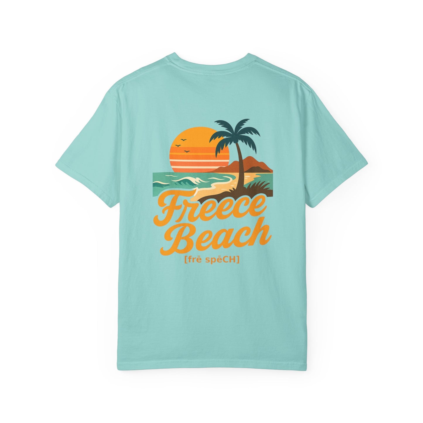 Freece Beach Graphic T-Shirt — Vintage Sunset Logo Tee