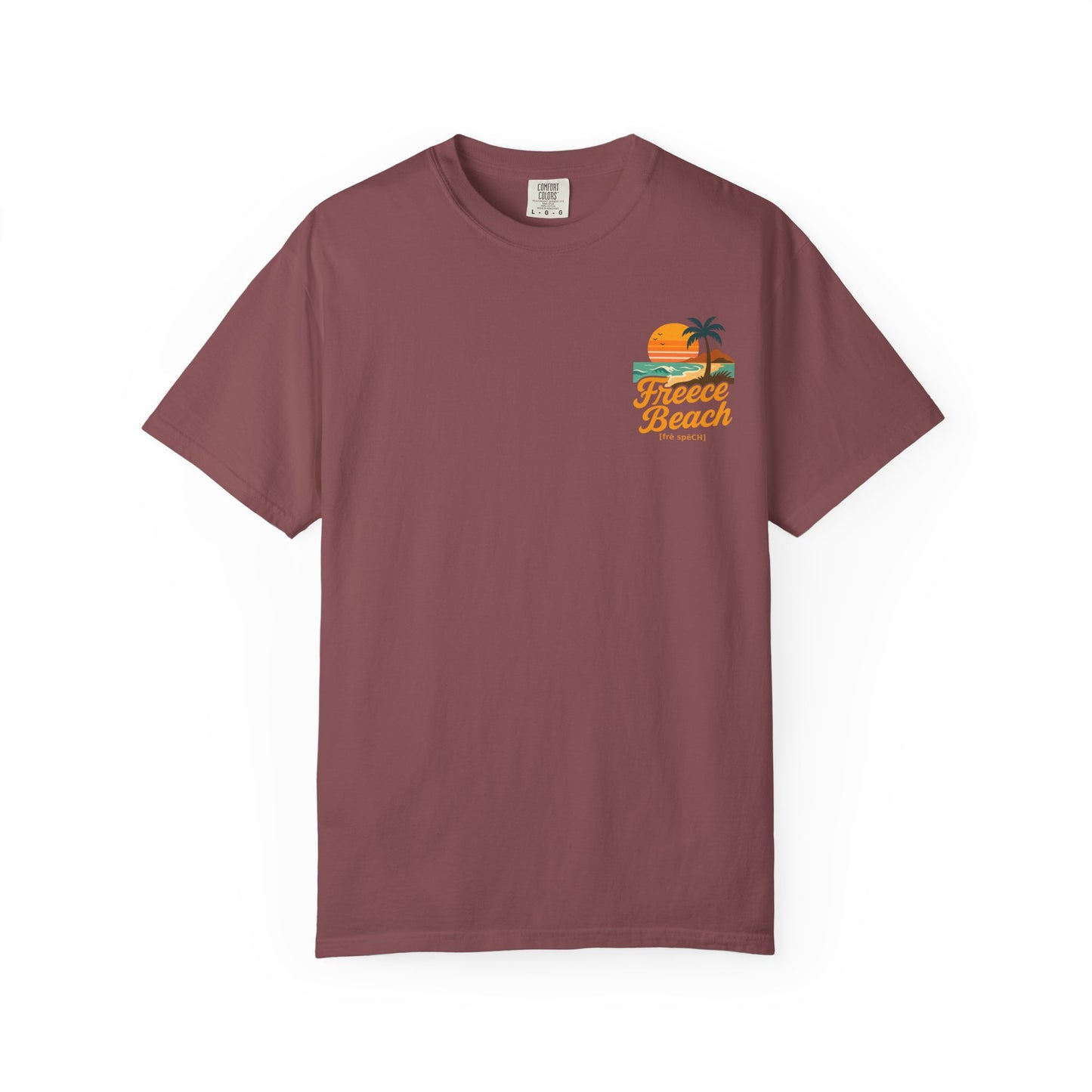 Freece Beach Graphic T-Shirt — Vintage Sunset Logo Tee