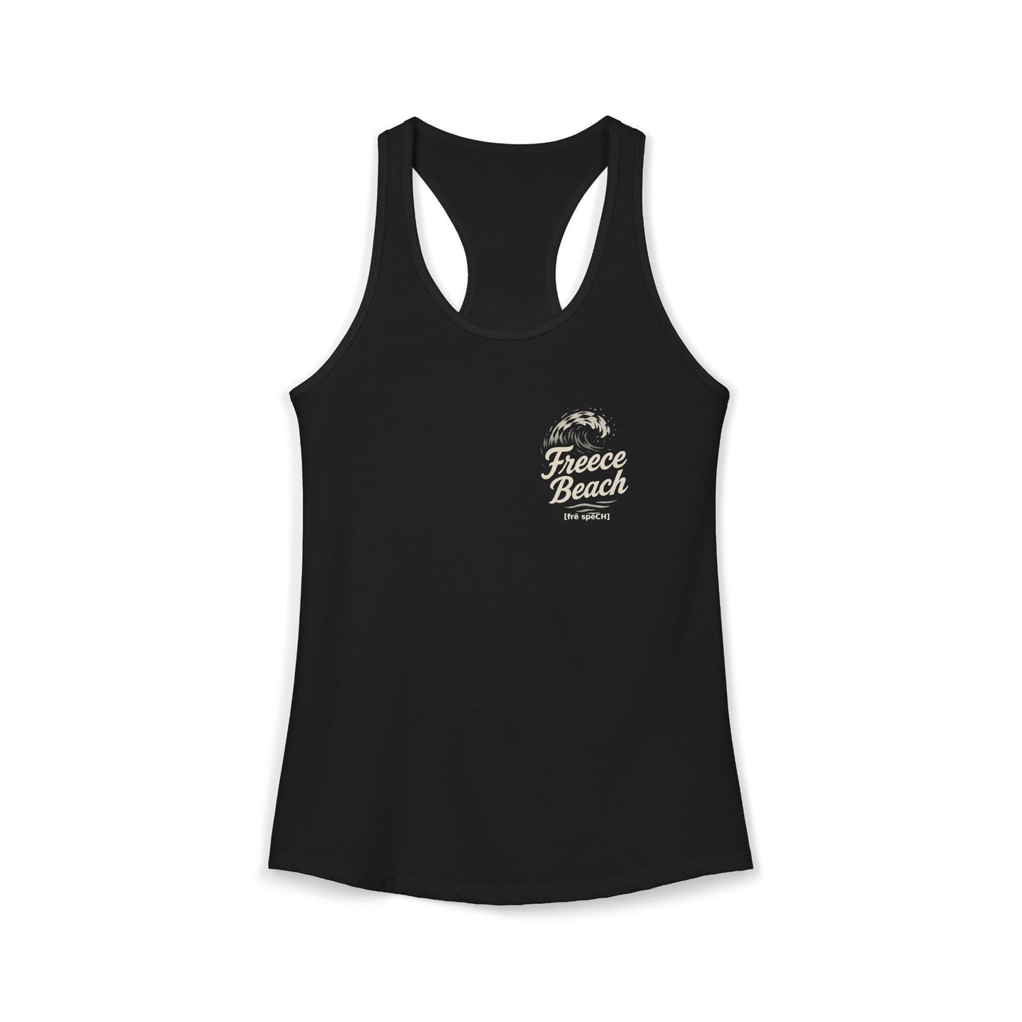 Freece Beach Women's Racerback Tank - Checkered Wave Logo