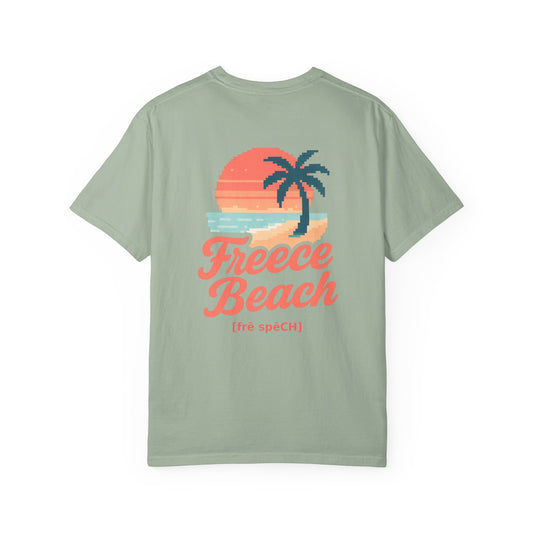 Fleece Beach Graphic T-Shirt — Retro Palm Tree Logo Tee