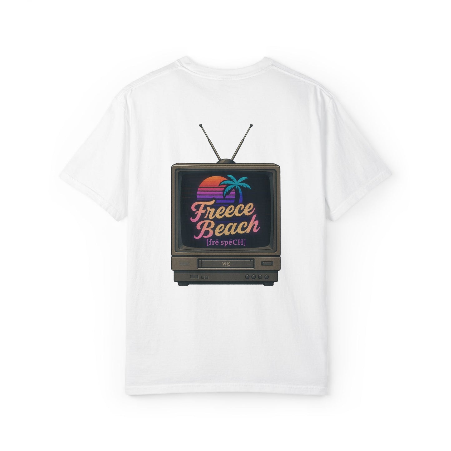Freece Beach Graphic T-Shirt - Retro TV Logo Tee
