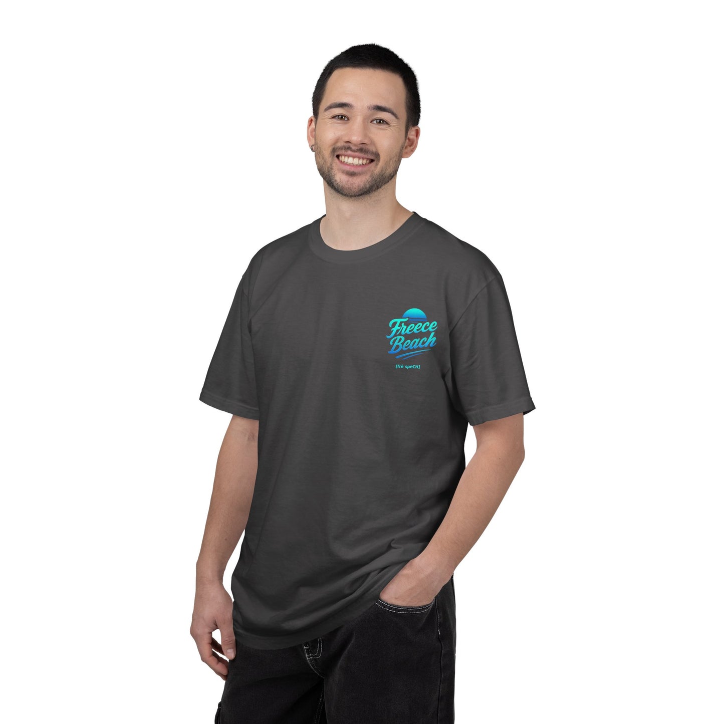 Freece Beach Graphic T-Shirt – Cool Neon Logo Tee