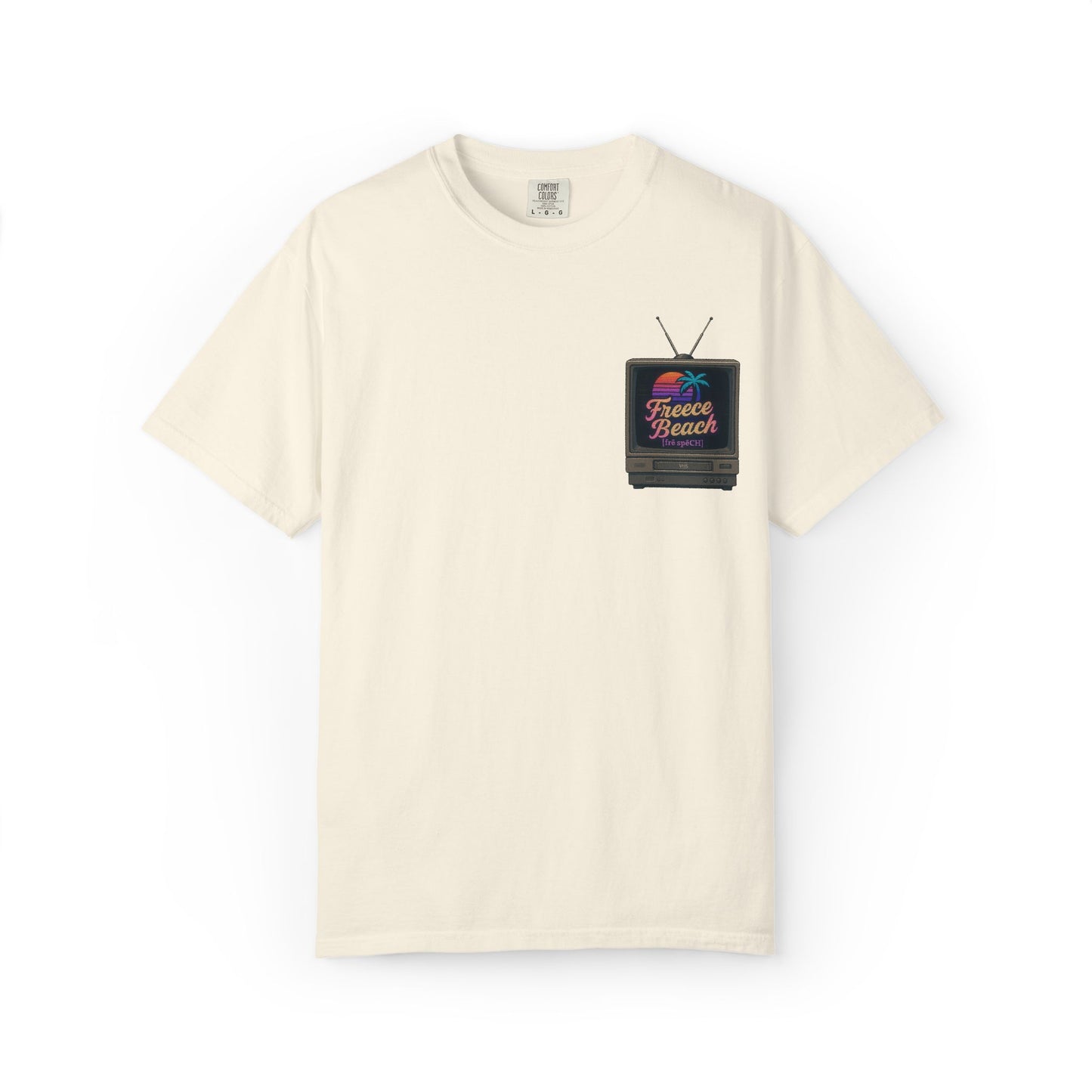 Freece Beach Graphic T-Shirt - Retro TV Logo Tee