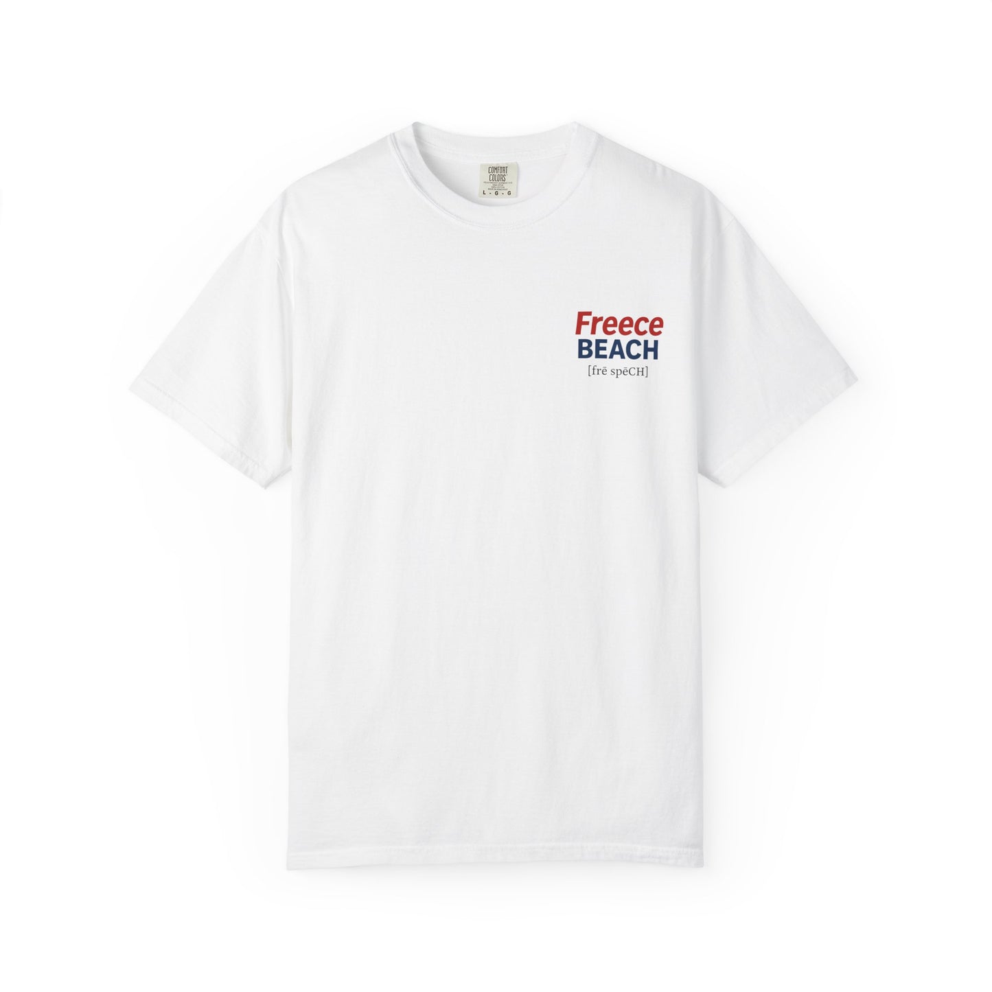 Freece Beach Graphic T-shirt - Bold Patriotic Logo